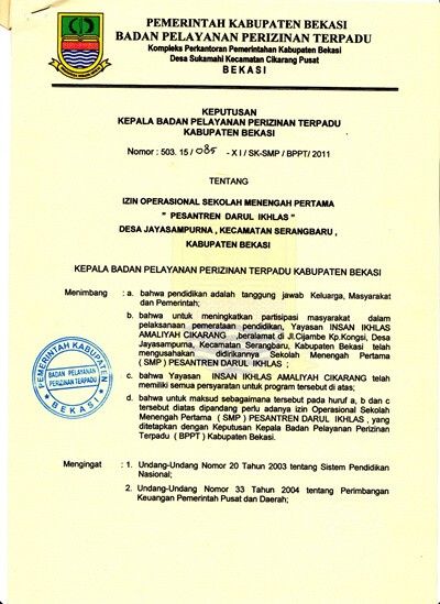 Izin Operasional SMP